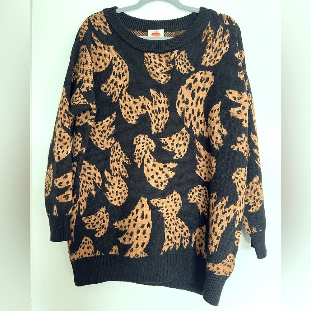 FARM RIO Bananica Intarsia Crewneck Sweater XS